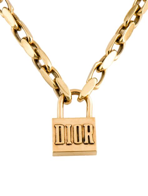 dior star lock necklace|genuine christian dior necklace.